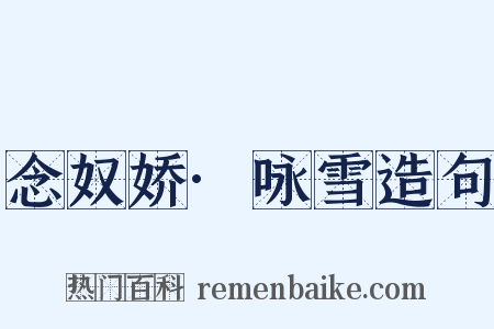 念奴娇·咏雪造句是什么意思的图片